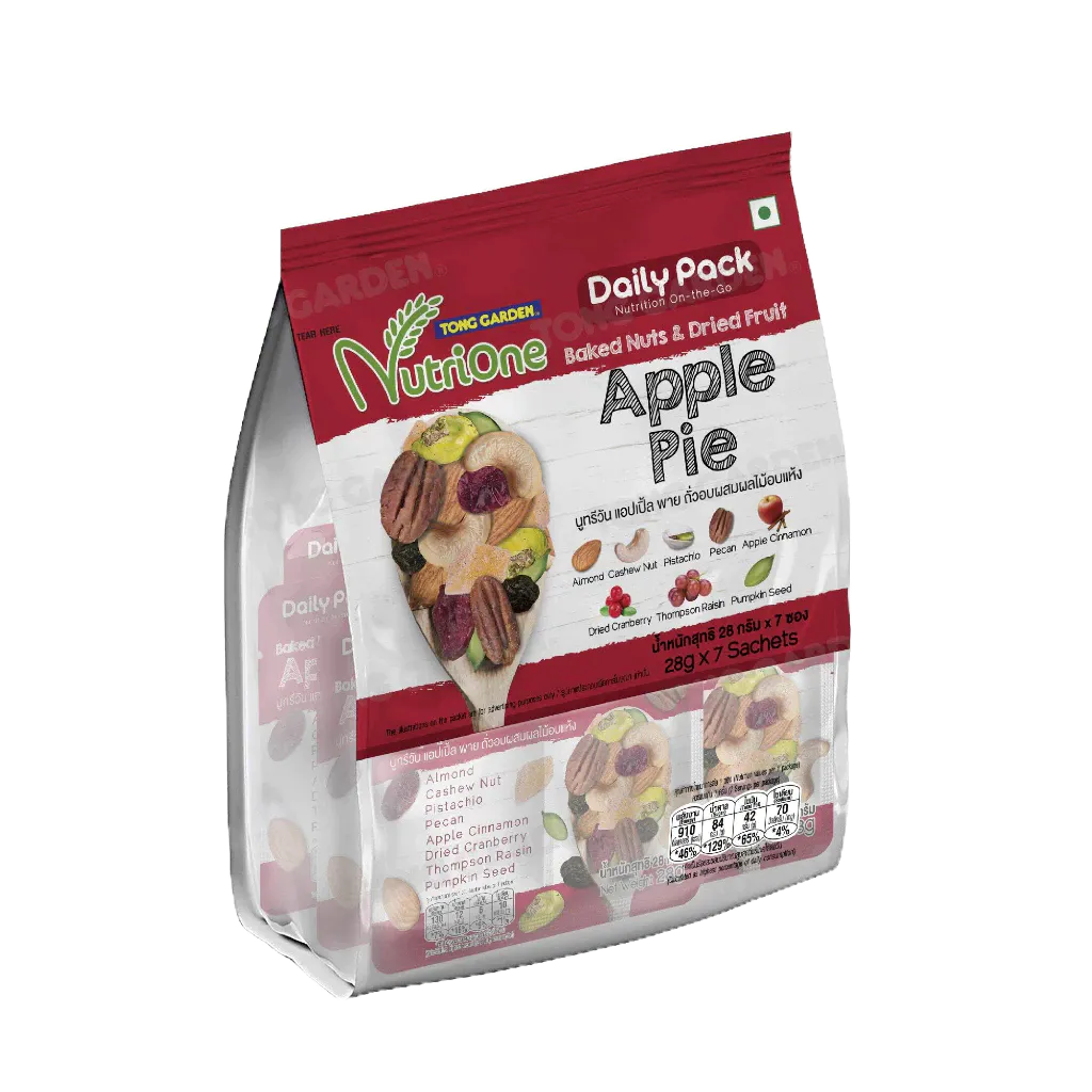Tonggarden ถั่วอบผสมผลไม้อบแห้ง แอปเปิ้ล พาย 196 กรัม