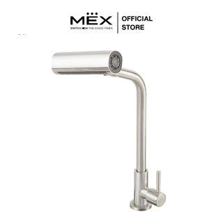 MEX ก๊อกน้ำเย็น สามารถปรับสายน้ำได้ 4 แบบ รุ่น LF04SC ชนิดติดตั้งบนเคาน์เตอร์ (สีสเตนเลส สตีล)
