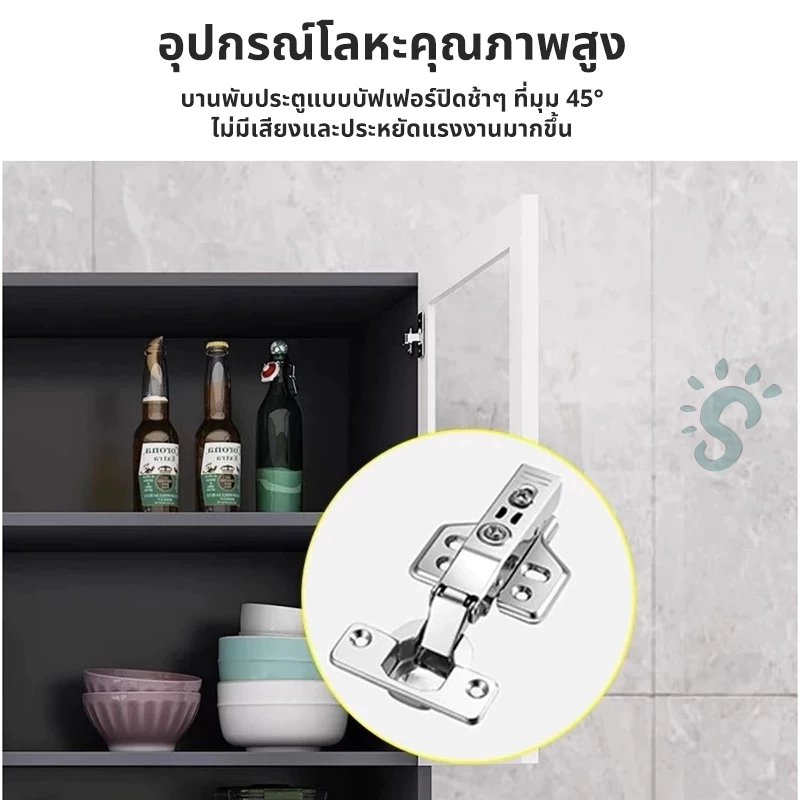 ตู้ครัวแขวนผนัง ตู้เก็บของติดผนัง เก็บของในครัว อเนกประสงค์ รับน้ำหนักได้เยอะ - รูปที่ 2