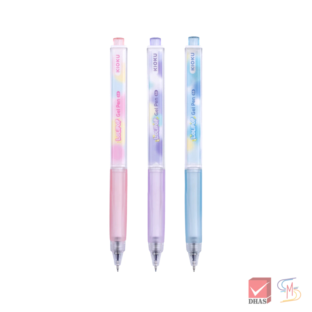Kioku คิโอคุ ปากกา ปากกาเจล Lolipop ลอลลิพอพ น้ำเงิน 0.5 คละสี จำนวน 1 ด้าม