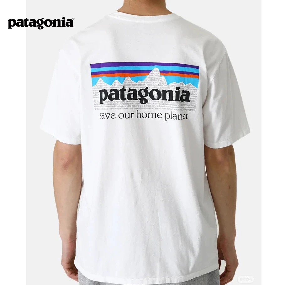 『patagonia』เสื้อแขนสั้นLogoลายพิมพ์ชุดสำหรับคู่รักเสื้อยืด