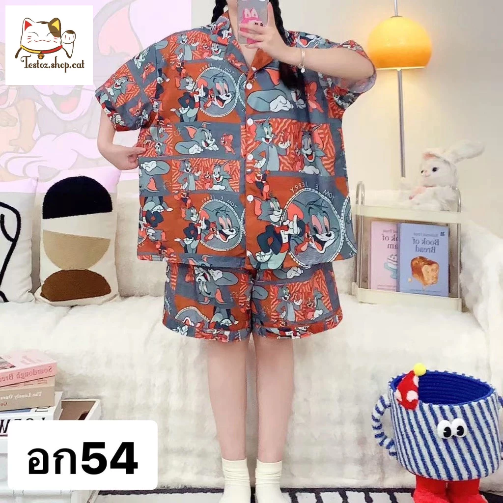 ส่งฟรี💗ชุดนอนสาวอวบไซส์ใหญ่ อก54  กางเกงยืดได้48 ลายการ์ตูน ผ้านิ่ม ใส่สบาย ไม่ร้อน พลัสไซซ์ ทรงหลวม ไม่รัด ไม่แน่น thumbnail 5