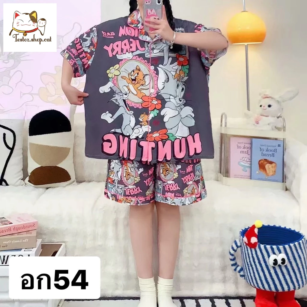 ส่งฟรี💗ชุดนอนสาวอวบไซส์ใหญ่ อก54  กางเกงยืดได้48 ลายการ์ตูน ผ้านิ่ม ใส่สบาย ไม่ร้อน พลัสไซซ์ ทรงหลวม ไม่รัด ไม่แน่น thumbnail 6