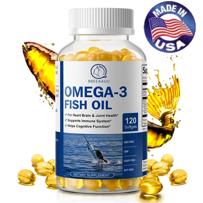 BEAU Fish Oil 120 PCS โอเมก้า-3 เข้มข้น สนับสนุนสุขภาพหัวใจ • สุขภาพสมอง • ระบบภูมิคุ้มกัน • และความยืดหยุ่นของข้