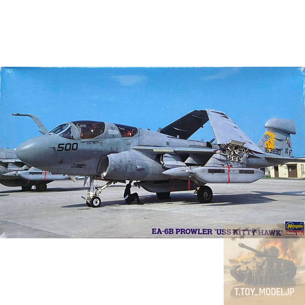 Hasegawa 1/72 EA-6B Prowler USS Kitty Hawk โมเดลเครื่องบินรบตัวอัพเกรด เครื่องบินรบสงคราม โมเดลประกอ