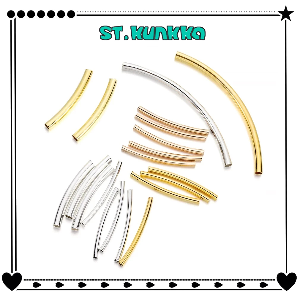 St.kunkka ท่อทองแดงโค้งบาง50-100ชิ้นสำหรับเครื่องประดับทำเครื่องเพชรแฟชั่น DIY