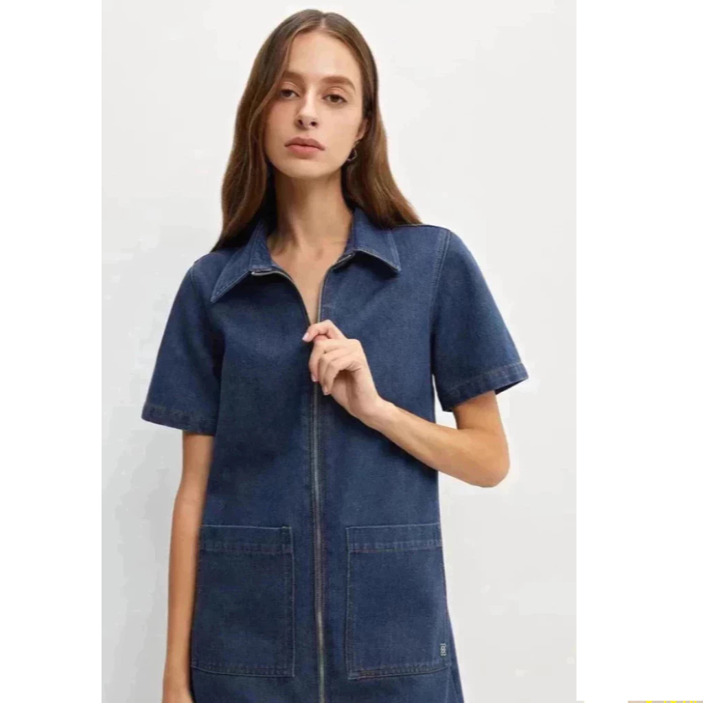 [Pomelo] มินิเดรสผ้าเดนิม / Denim Pocket Mini Dress