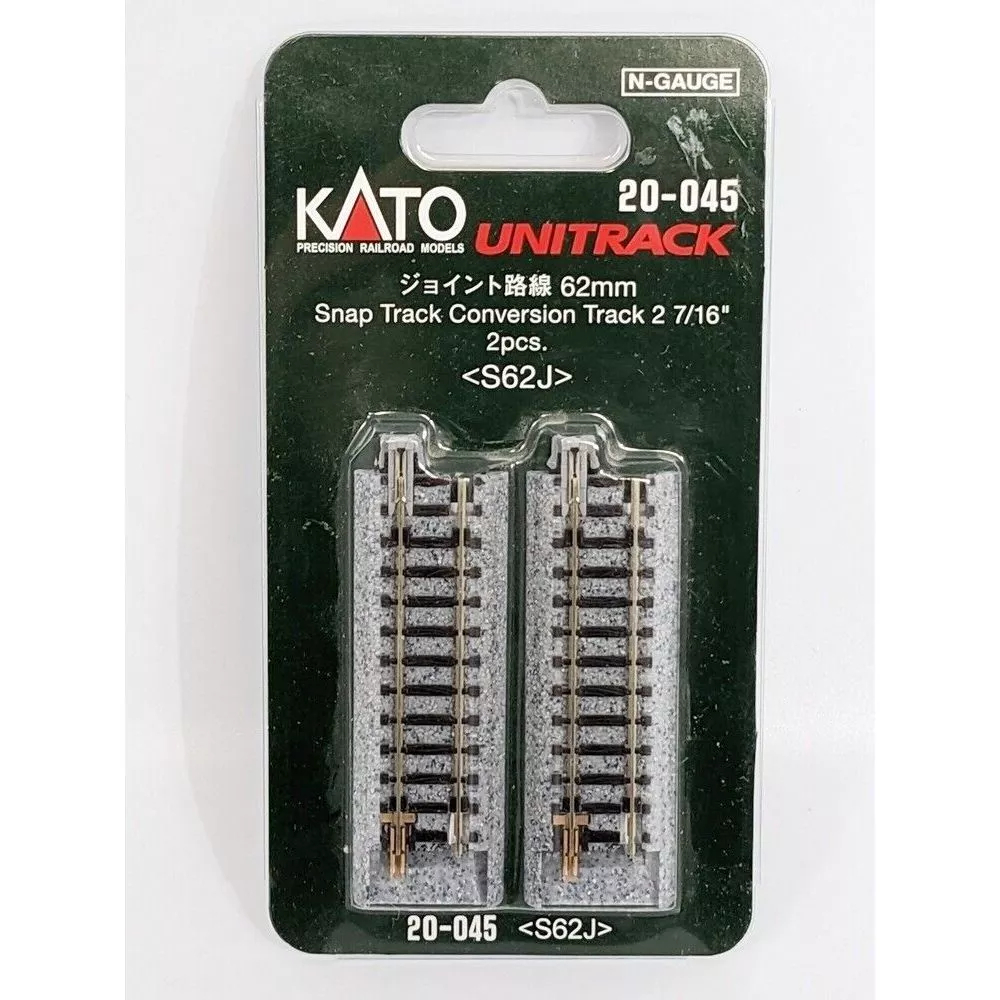 [N} KATO 20-045 รางแปลง KATO เป็น TOMIX / TOMIX เป็น KATO Track Conversion Track 62mm