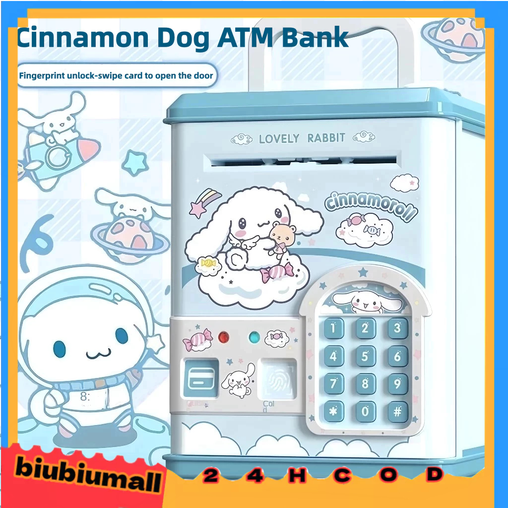 COD-กระปุกออมสินลายการ์ตูน/ATM ธนาคารเหรียญ/อการจดจำบัตร/การจดจำลายนิ้วมื/การเก็บรวบรวมอัตโนมัติ/มีผลดนตรี/รางวัลเด็ก 3+