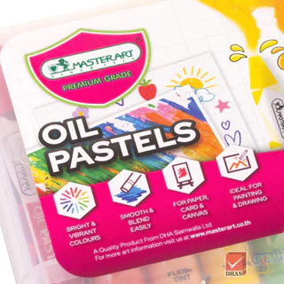 Master Art มาสเตอร์อาร์ต สีชอล์ก สีชอล์กน้ำมัน OIL PASTEL 12 สี และ 24 สี (แท่งใหญ่พิเศษ) จำนวน 1 กล่อง