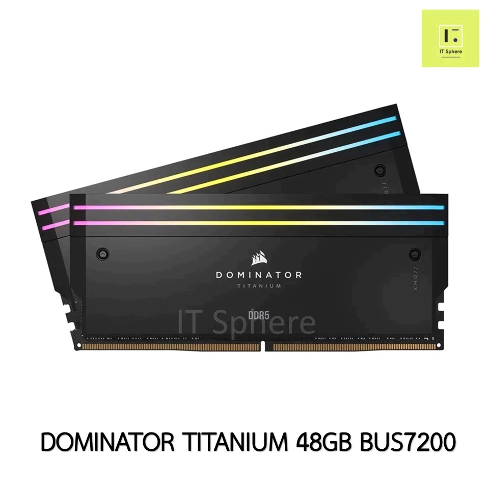 48GB Bus7200 Ram Corsair Dominator Titanium DDR5  สีดำ BLACK แรม RGB 2x24GB 7200MHz 7200 C36 : CMP48