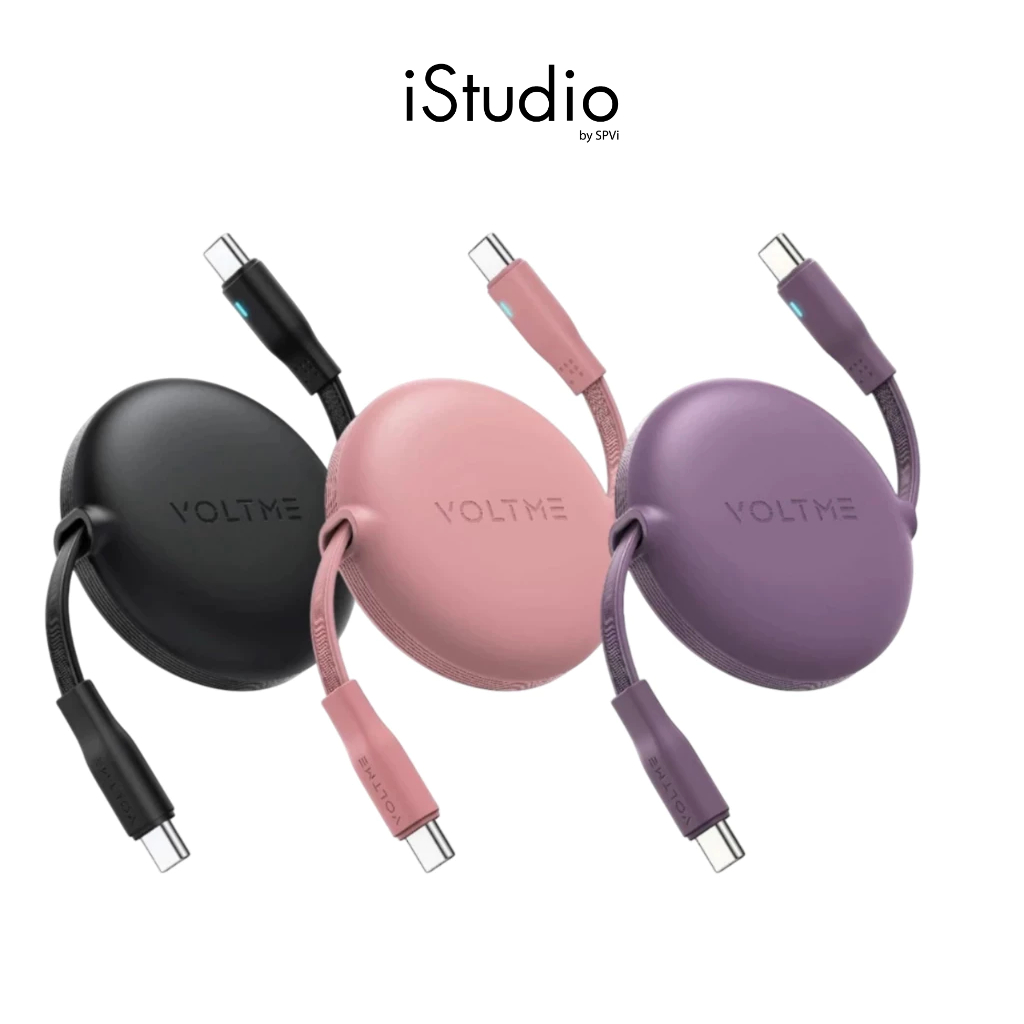 Voltme สายชาร์จ Powerlink YOYO Retractable USB-C TO USB-C : 1M :60W - PINK