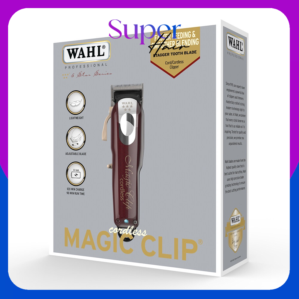 แท้ 💯% ปัตตาเลี่ยน ตัดผม wahl magic clip เมจิคคลิป ไร้สาย ไฟไทย มีประกัน CORDLESS 5 STAR (สีแดงทอง) ปรับฟันได้