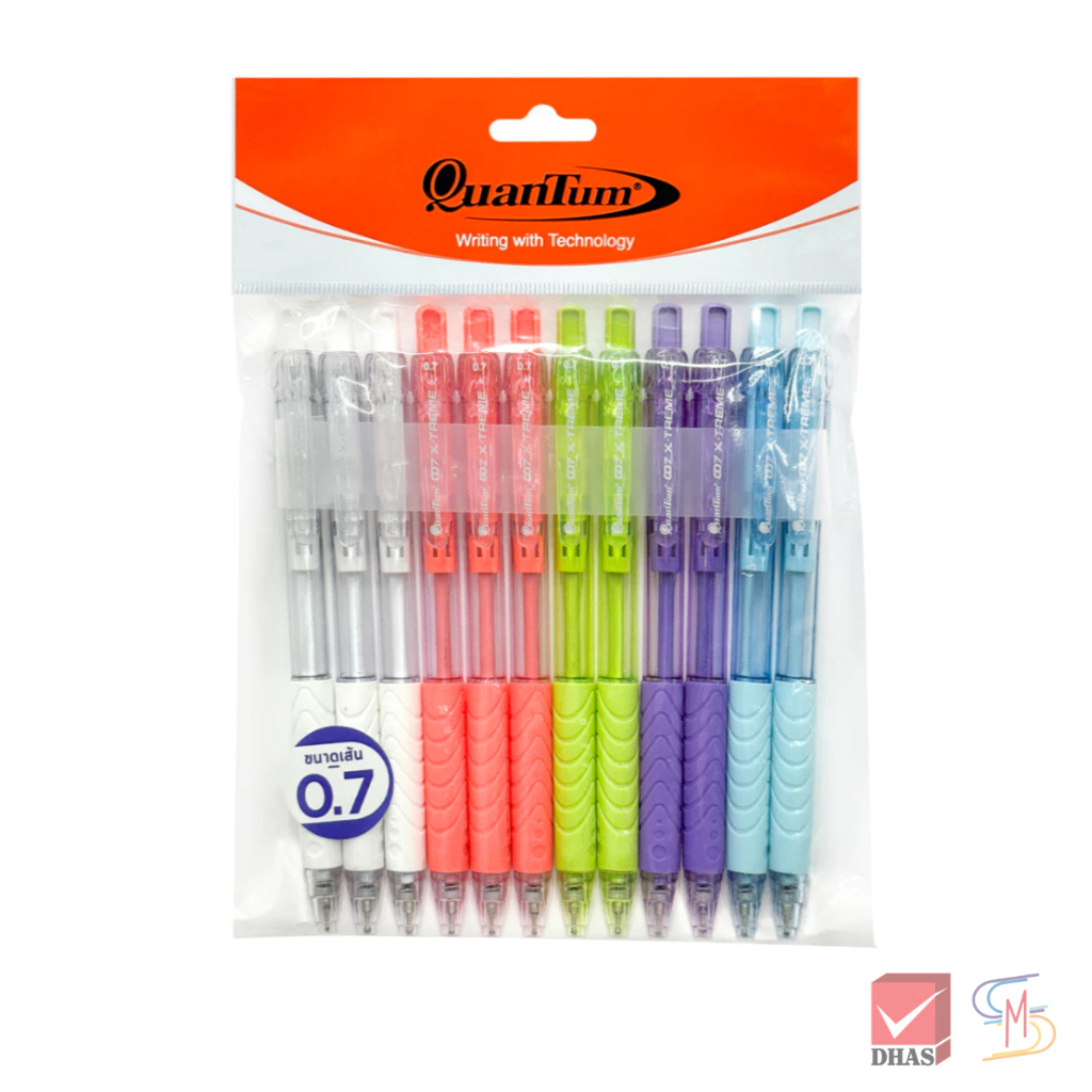 (แพ็ค 12) Quantum ปากกา ปากกาลูกลื่น 007 XTREME เอ็กซ์ตรีม 0.7 นํ้าเงิน จำนวน 12 ด้าม