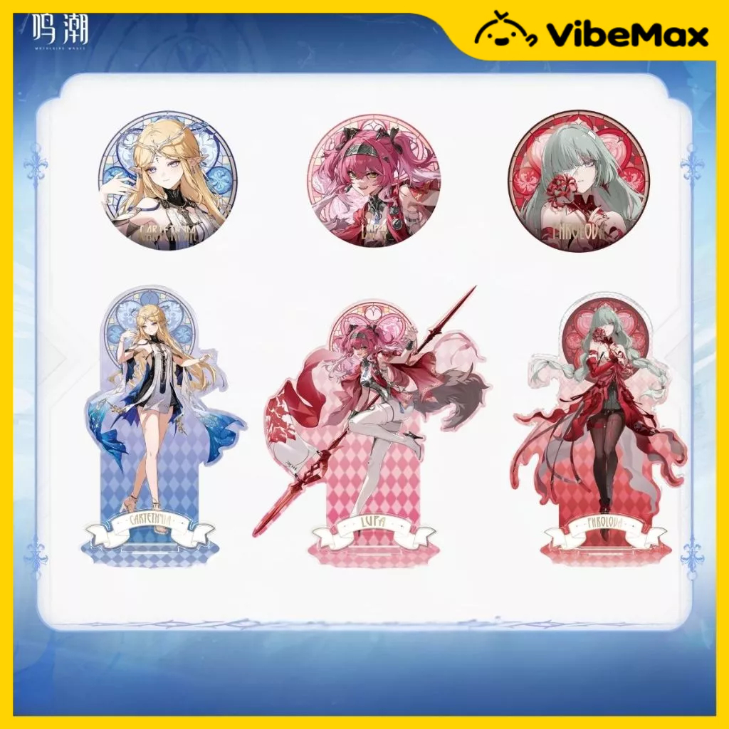 [✨NEW⚡พร้อมส่ง] Wuthering Waves เข็มกลัด สแตนดี้ WUWA Official Merch Badge Standee Cartethyia Lupa