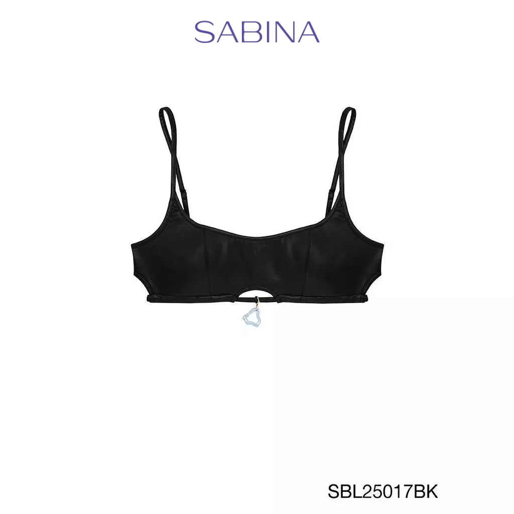 PIPATCHARA x SABINA เสื้อบราหนังสังเคราะห์ รหัส SBL25017BK - สีดำ