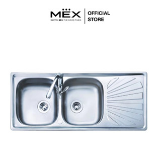MEX รุ่น DL200-8 อ่างล้างจาน 2 หลุม 1 ที่พัก ขนาด 120 x 50 ส…
