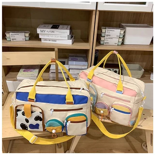 BAGLOOM กระเป๋าขนาดใหญ่สำหรับเดินทาง แฟชั่น กระเป๋าฟิตเนส เนื้อผ้ากันน้ำ กระเป๋าเดินทางกีฬา