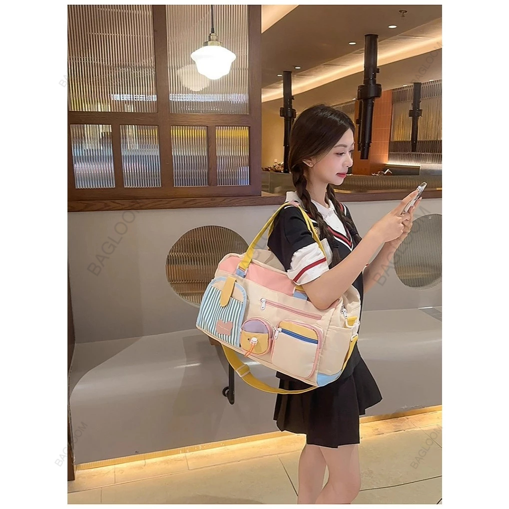 BAGLOOM กระเป๋าขนาดใหญ่สำหรับเดินทาง แฟชั่น กระเป๋าฟิตเนส เนื้อผ้ากันน้ำ กระเป๋าเดินทางกีฬา - รูปที่ 6