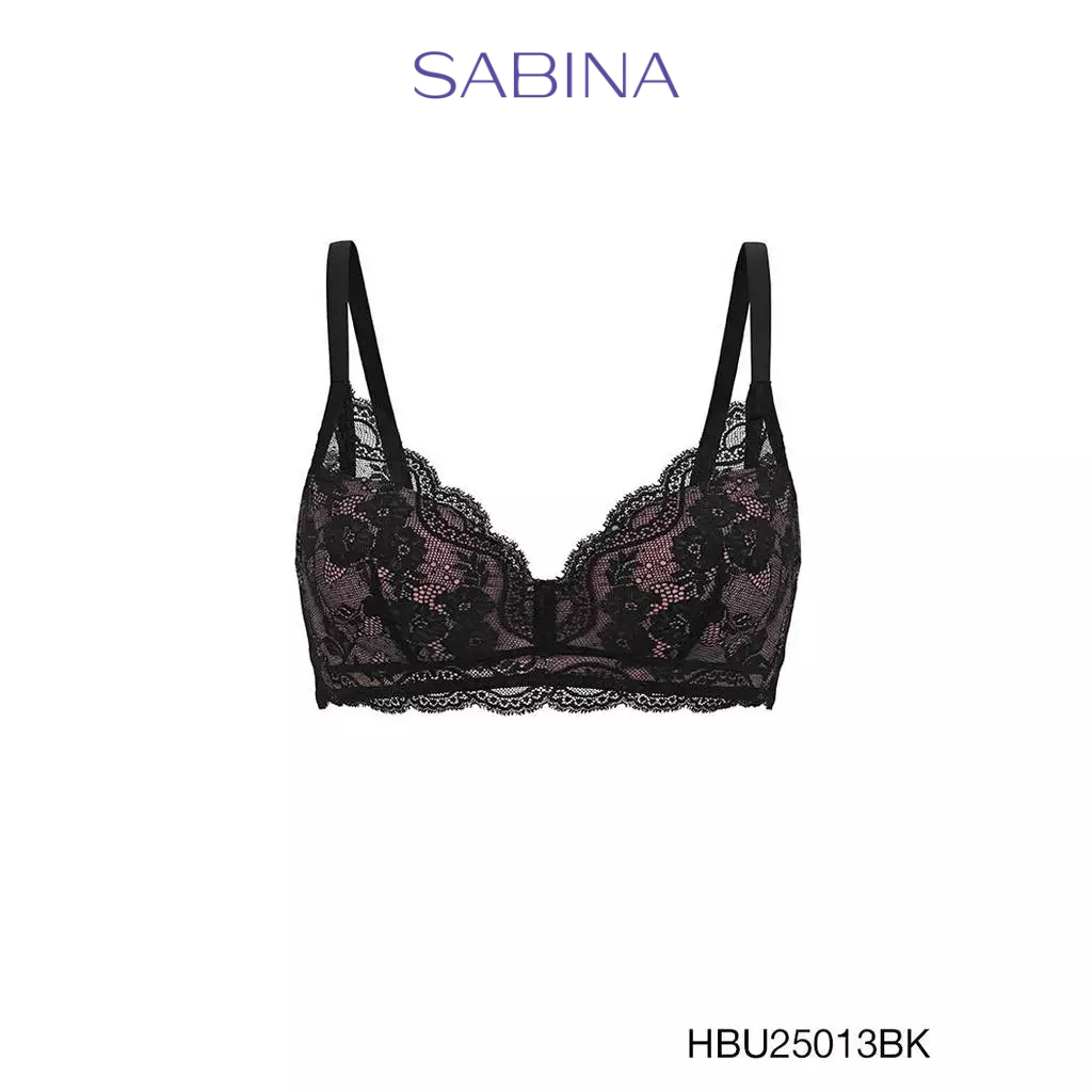 Sabina Habpy Pretty Perfect Level 1 เสื้อชั้นใน  ไร้โครง รหัส HBU25013BK - สีดำ สินค้า