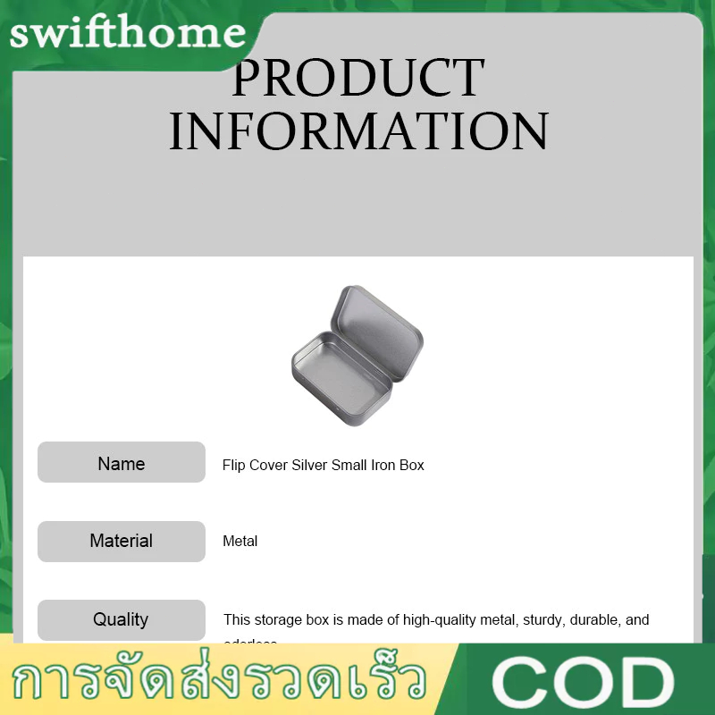 COD 95*60*20 มม.โลหะดีบุกพลิกกล่องเก็บกรณีออแกไนเซอร์สําหรับเหรียญลูกอมคีย์ ราคา ถูกที่สุด ดีลบีเคเค แกลเลอรีภาพที่ 9