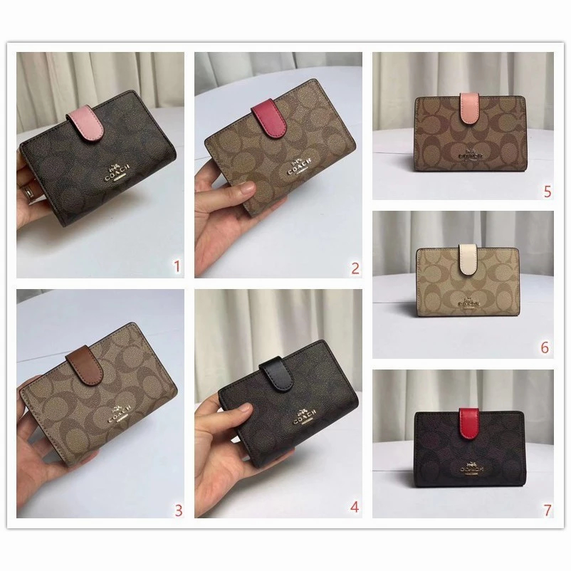 Medium Corner Zip Wallet F23553 กระเป๋าสตางค์ใบสั้น ผู้หญิง กระเป๋าสตางค์หนัง Y66U31E9