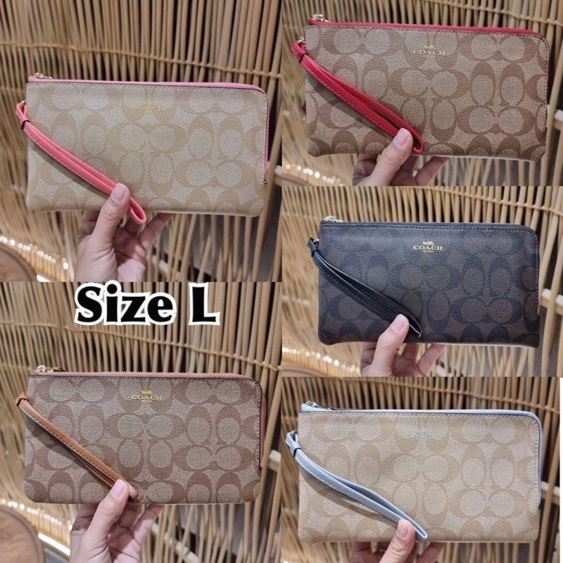 Double Zip Wallet 2 zips (Size L) F54057 ซิปคู่ ผู้หญิง กระเป๋าสตางค์ กระเป๋าสตางค์ยาว Z77V58X3