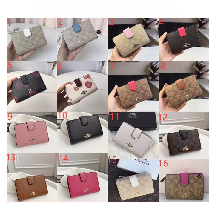 Medium Crossgrain Leather Zip Wallet F53436 F53562 F39127 ผู้หญิง กระเป๋าสตางค์ กระเป๋าเงินใบสั้น Z7