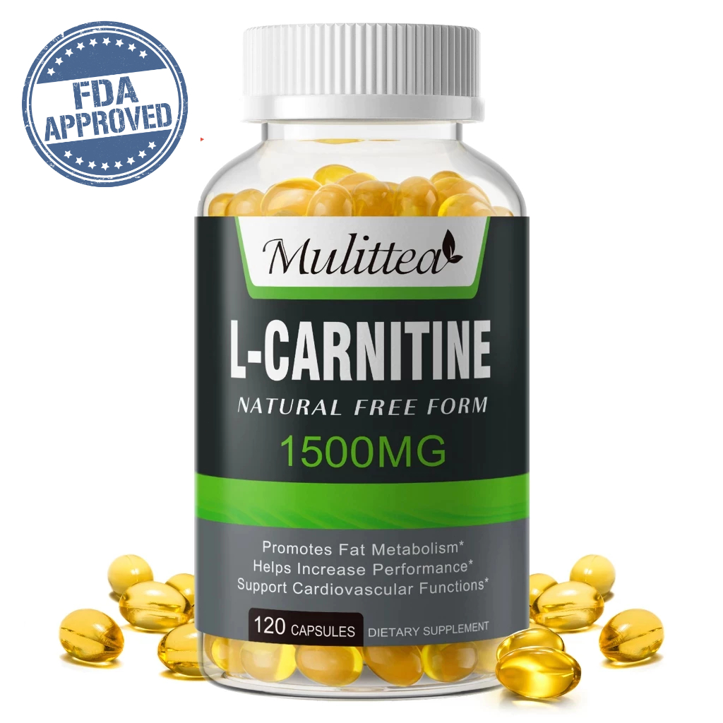 Mulittea L-carnitine แคปซูลแอล-คาร์นิทีน 1500มก.  เพิ่มประสิทธิภาพ การทำงานของระบบหัวใจและหลอดเลือด 120 เม็ด