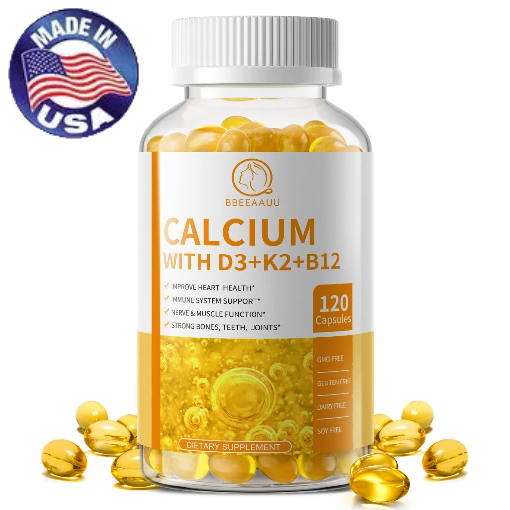 Calcium แคลเซียม + D3 + K2 + B12 แคปซูล Vitamin วิตามิน D3,วิตามิน K2,วิตามิน B12,เสริมภูมิคุ ้ มกั