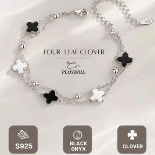PLOYBRIL กําไลเงินแท้ Four-leaf Clover กําไลข้อมือ สร้อยข้อมือนำโชค สร้อยข้อมือโคลเวอร์ วาเลนไทน์ S039
