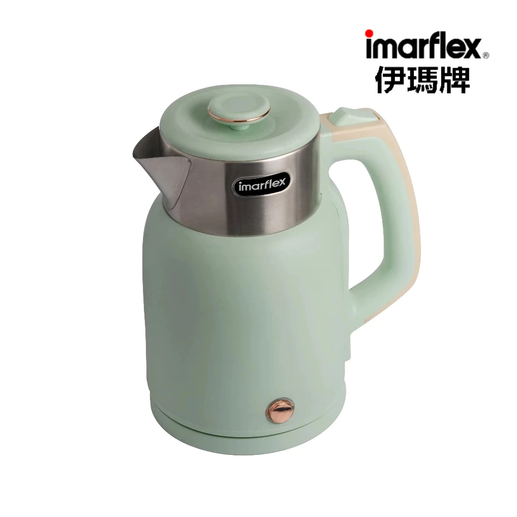 [เกรดบีราคาพิเศษ] Imarflex_Z_ กาต้มน้ำไฟฟ้า สแตนเลส 2 ชั้น (กันความร้อน) สีเขียว 1.5 ลิตร IF-289G