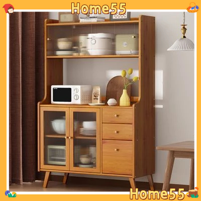 Home55🏠- ตู้เก็บของในครัวพร้อมลิ้นชัก ทำจากไม้ไผ่