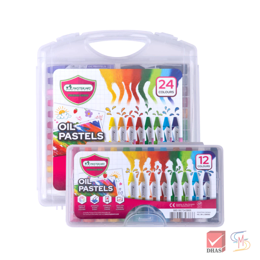 Master Art มาสเตอร์อาร์ต สีชอล์ก สีชอล์กน้ำมัน OIL PASTEL 12 สี และ 24 สี (แท่งใหญ่พิเศษ) จำนวน 1 กล่อง
