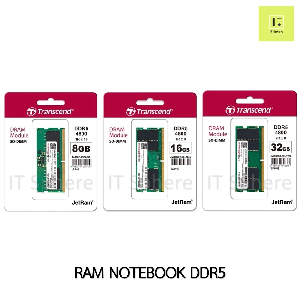 [8-32GB] RAM NOTEBOOK DDR5 8GB 16GB 32GB BUS4800 5600 Transcend (แรม โน๊ตบุ๊ค แรมโน๊ตบุ๊ค) 4800 sodi