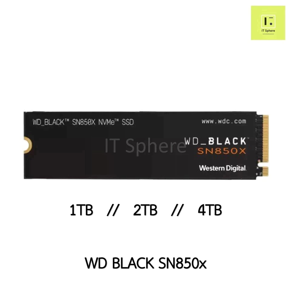 [1TB 2TB 4TB] SSD M.2 WD BLACK SN850x 1TB 2TB 4TB NVMe GEN 4 WDS100T2X0E WDS200T2X0E WDS400T2X0E เอส