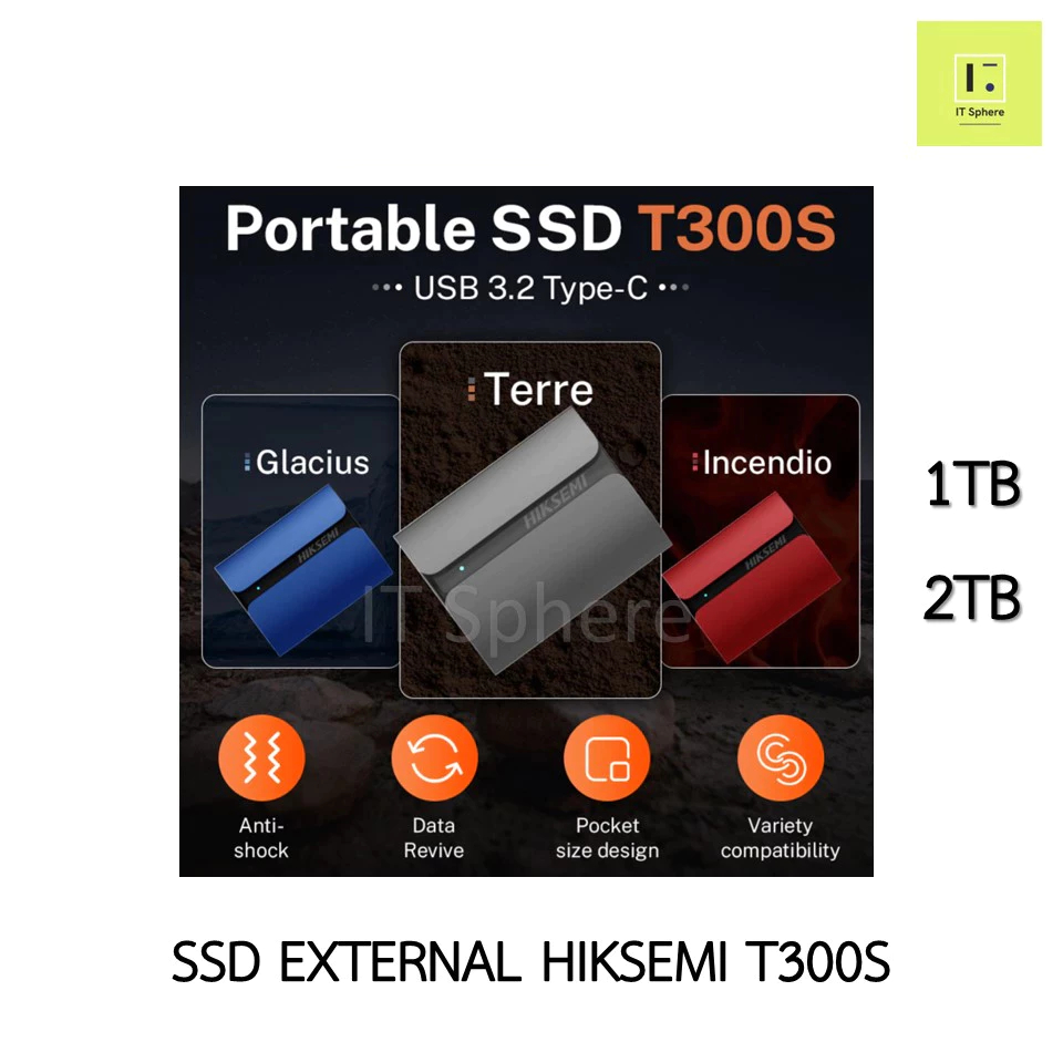 External SSD Hiksemi T300S 1TB 2TB External SSD Portable Hiksemi T300S Type C,USB C,USB,USBA,USB3.2 
