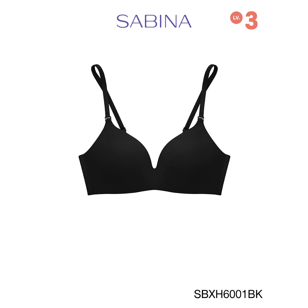 [Online Exclusive]  Sabina Soft Doomm Level 3 เสื้อชั้นใน ไร้ตะเข็บ  ไร้โครง รหัส SBXH6001BK - สีดำ