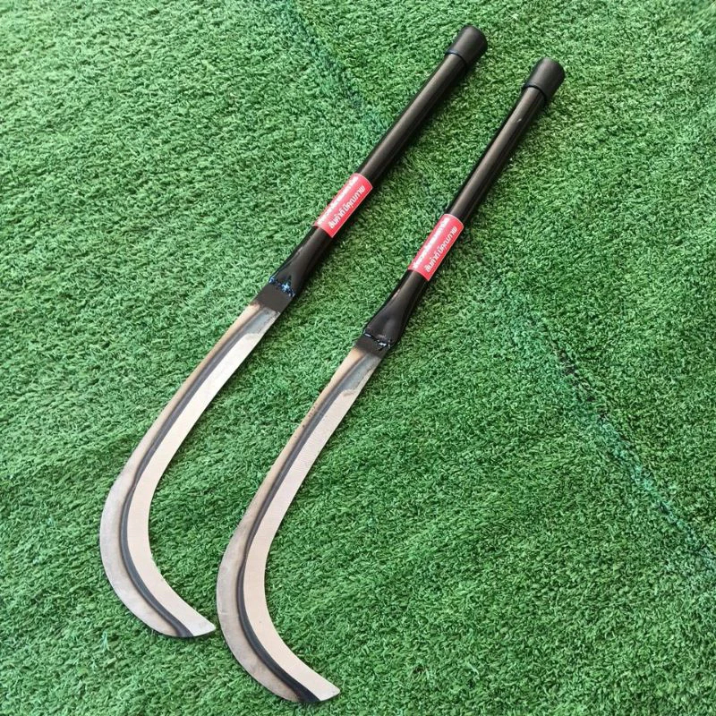 เคียวแมงกานีส เคียวปาดตองด้ามแป๊บยาว ทำจากเหล็กแมงกานีส เคียวตัดหญ้า มีดดายหญ้า มีดถางหญ้า - รูปที่ 3