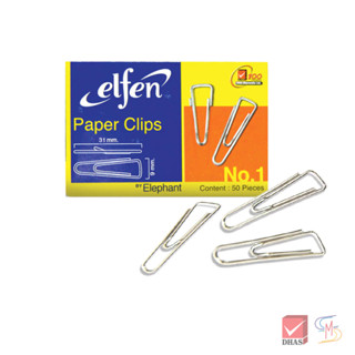 Elfen เอลเฟ่น ลวดเสียบกระดาษ แบบเหลี่ยม No.1 ขนาด 31 มม. จำน…