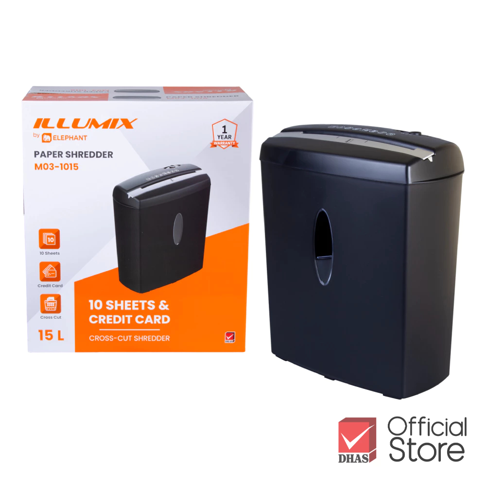 ILLUMIX เครื่องทำลายเอกสาร รุ่น M03-1015 จำนวน 1 เครื่อง