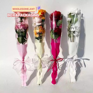 ซองใส่ดอกไม้ กุหลาบ ดอกไม้แห้ง รุ่นLOVE YOU