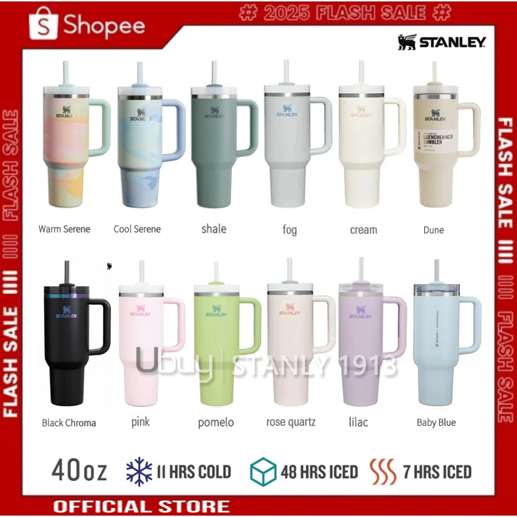 รับประกันของแท้💯STANLEY 40 oz แก้ว FLOWSTATE™CUP 1.18L รักษาความเย็นได้ 48 ชั่วโมง🍺 พร้อมจัดส่ง