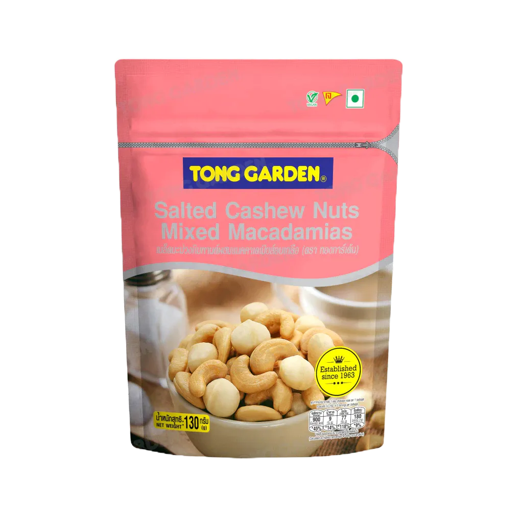 Tonggarden มะม่วงผสมแมคคาเดเมียร์อบเกลือ 130 กรัม (ซิป)