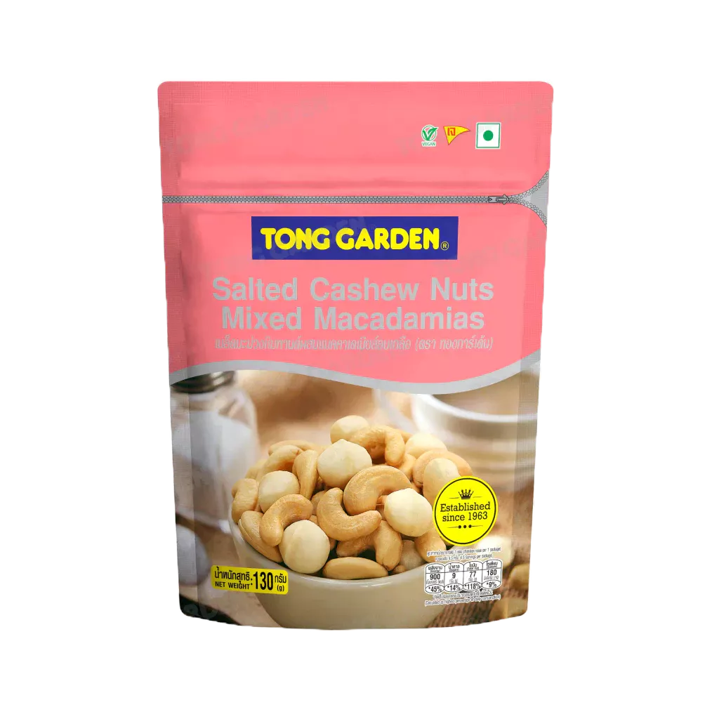 Tonggarden มะม่วงผสมแมคคาเดเมียร์อบเกลือ 130 กรัม (ซิป)