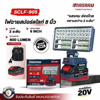 ไฟสปอร์ตไลท์ ไร้สาย 8 นิ้ว 800 LUMEN แสง 2 ระดับ MASARU รุ่น…