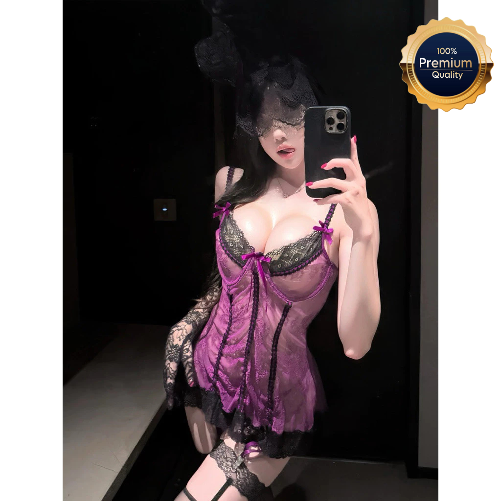 ชุดนอนเซ็กซี่ ชุดนอนไม่ได้นอน รุ่น D698 (Cr) 🏆เกรดพรีเมี่ยมแท้ yuyie888