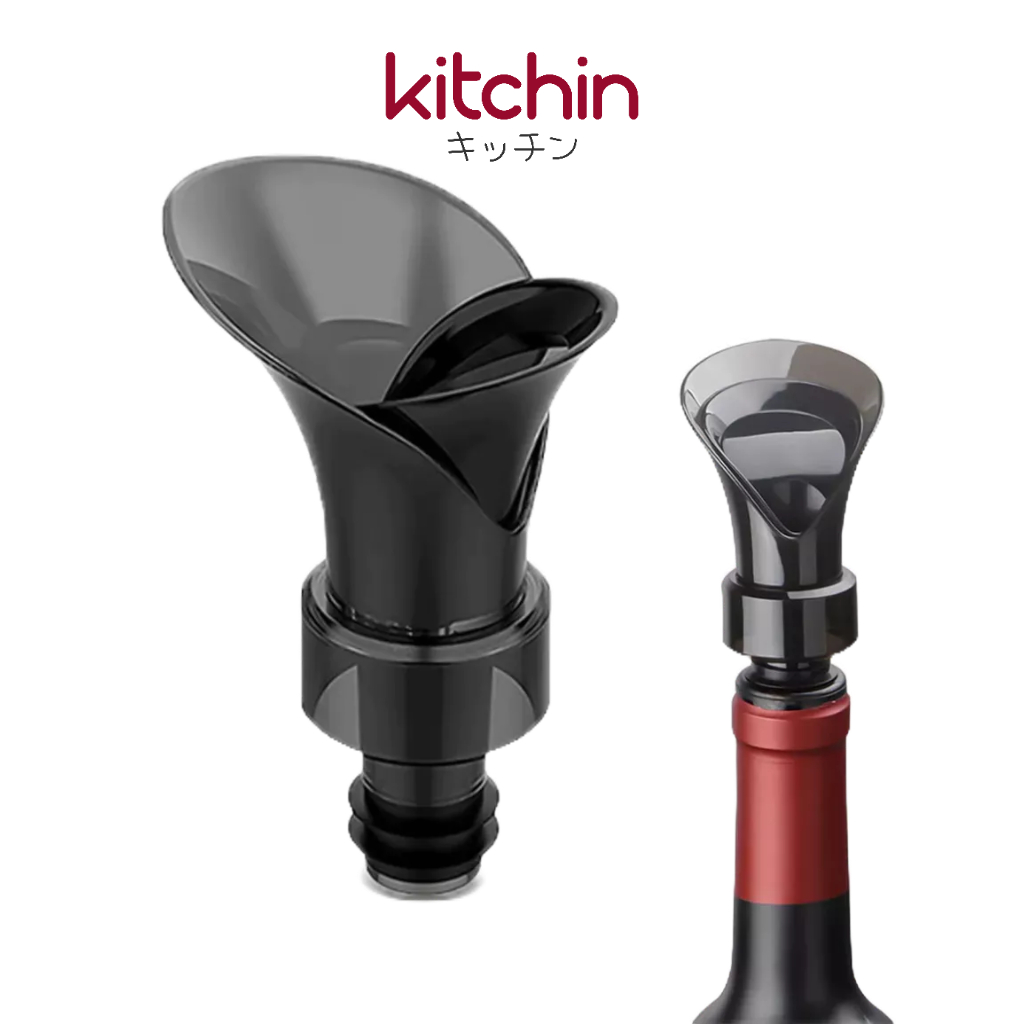🍷 จุกรินไวน์ 2in1 พร้อมฝาปิดสุญญากาศ (Wine Decanter & Aerator Pourer) ฟังก์ชันคู่ ทั้งรินไวน์และเก็บความสดในหนึ่งเดียว