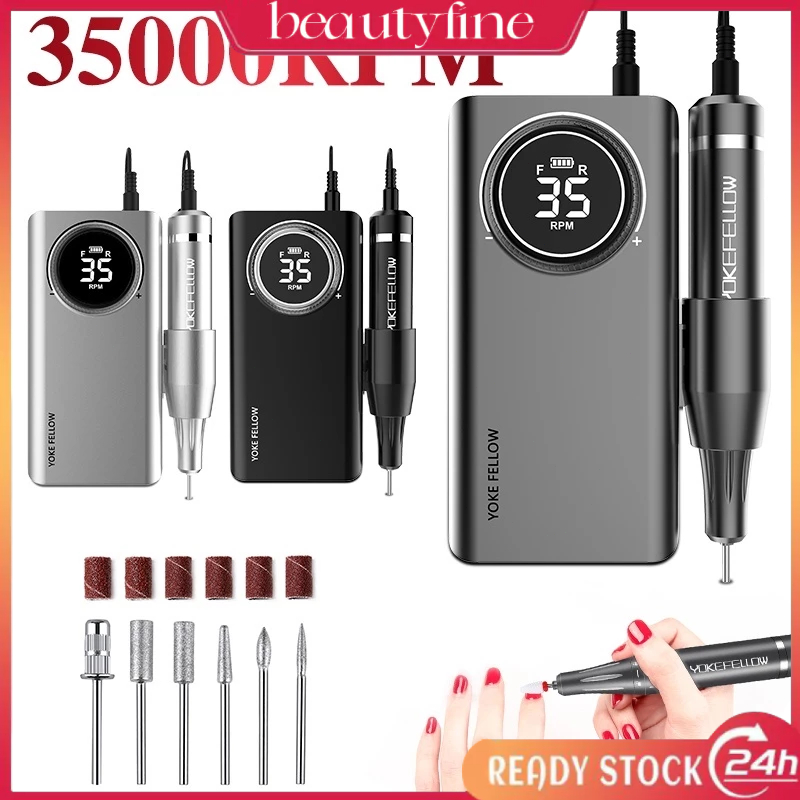 พร้อมส่ง เครื่องเจียรเล็บ ตะไบไฟฟ้า 35000 RPM เครื่องเจียเล็บ มีแบตเตอรี่ในตัว อุปกรณ์ทำเล็บ