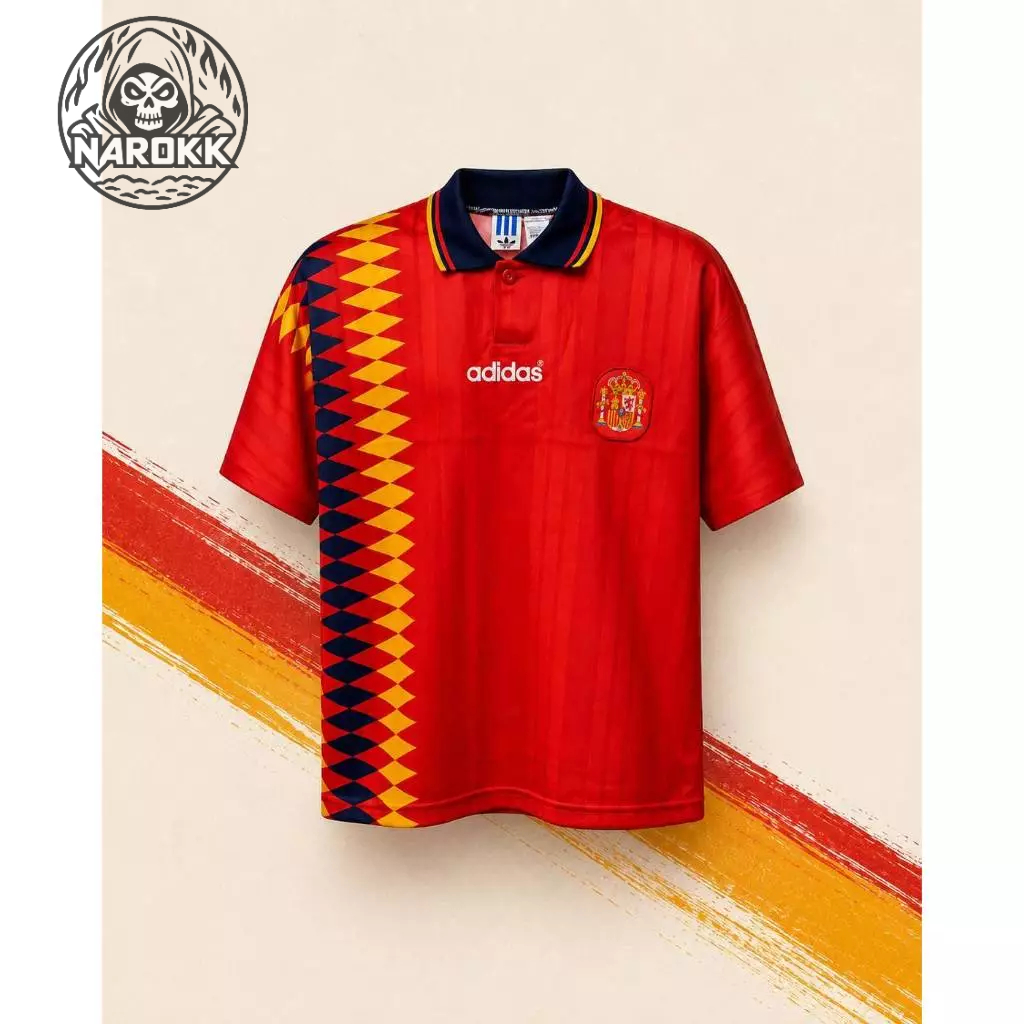 เสื้อ ย้อนยุค SPAIN 1994 HOME JERSEY ของแท้ 100%